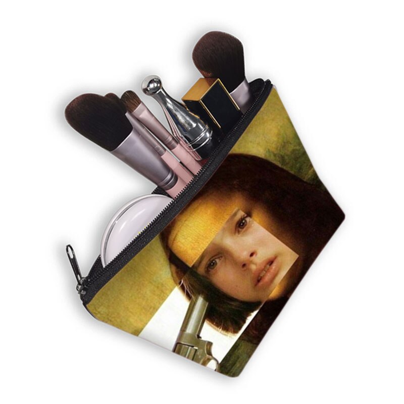 Fun-Bolso de cosméticos spoof Mona Lisa para mujer, neceser de viaje para cosméticos, monedero portátil
