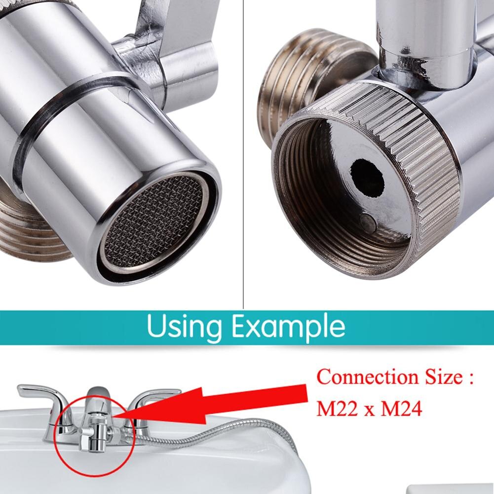 G1/2 Kitchen Bathroom Faucet Shut-Off Valves Water Switching Valves M22xM24 For Regular Shower Hose