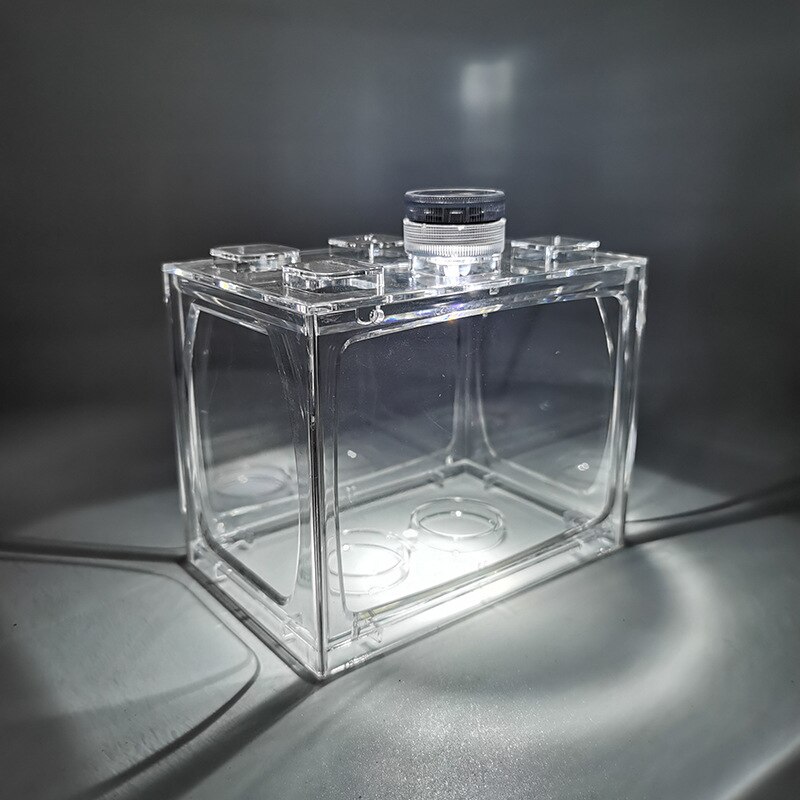 Small aquarium ecological tank micro landscape Mini Aquarium Tropical fish aquarium with LED light fish aquarium: A001-Colorful lamp