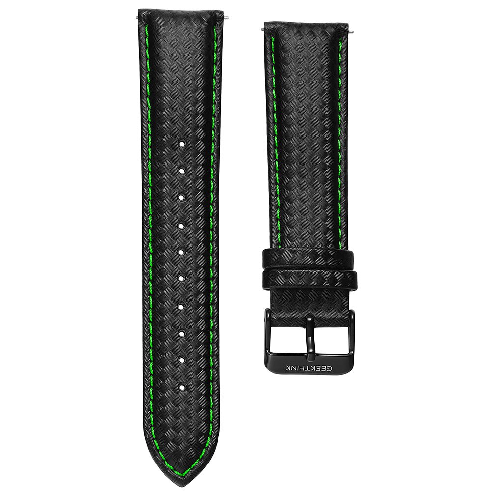 Leren horlogeband 20mm 22mm snelontgrendelingsband voor gear  s3 s2 klassieke breedte vervangende luxe zwarte koolstofvezelband: Groente / 20mm of  s2 klassiek