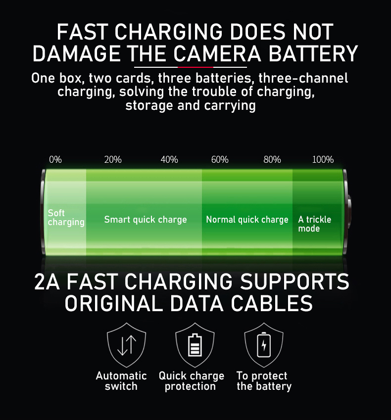 Camera Batterij Oplader Voor Dji Osmo Actie Camera Drie-Kanaals Opslag Charing Doos Usb Charger Camera Batterij Accessoires