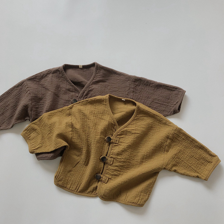 Kinderen Dragen Lente Herfst Jas Meisjes En Jongens Casual Idyllische Stijl Japanse Retro Knop Vest Casual Koreaanse Jas