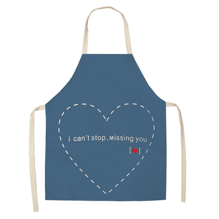 1Stck verrotten Lippen knapp Küche Schürzen Für Frauen Baumwolle Leinen Lätzchen Haushalt Reinigung Schürze Hause Kochen Schürze 53*65cm WQL0114: 2WQ-WQL0114-12