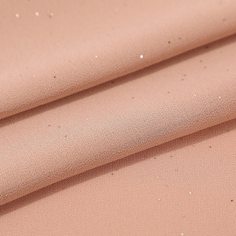 Ensfarvet forår sommer glitter chiffon tørklæde til kvinder shimmer sjal muslimsk hoved hår hijab tørklæder bufanda mujer