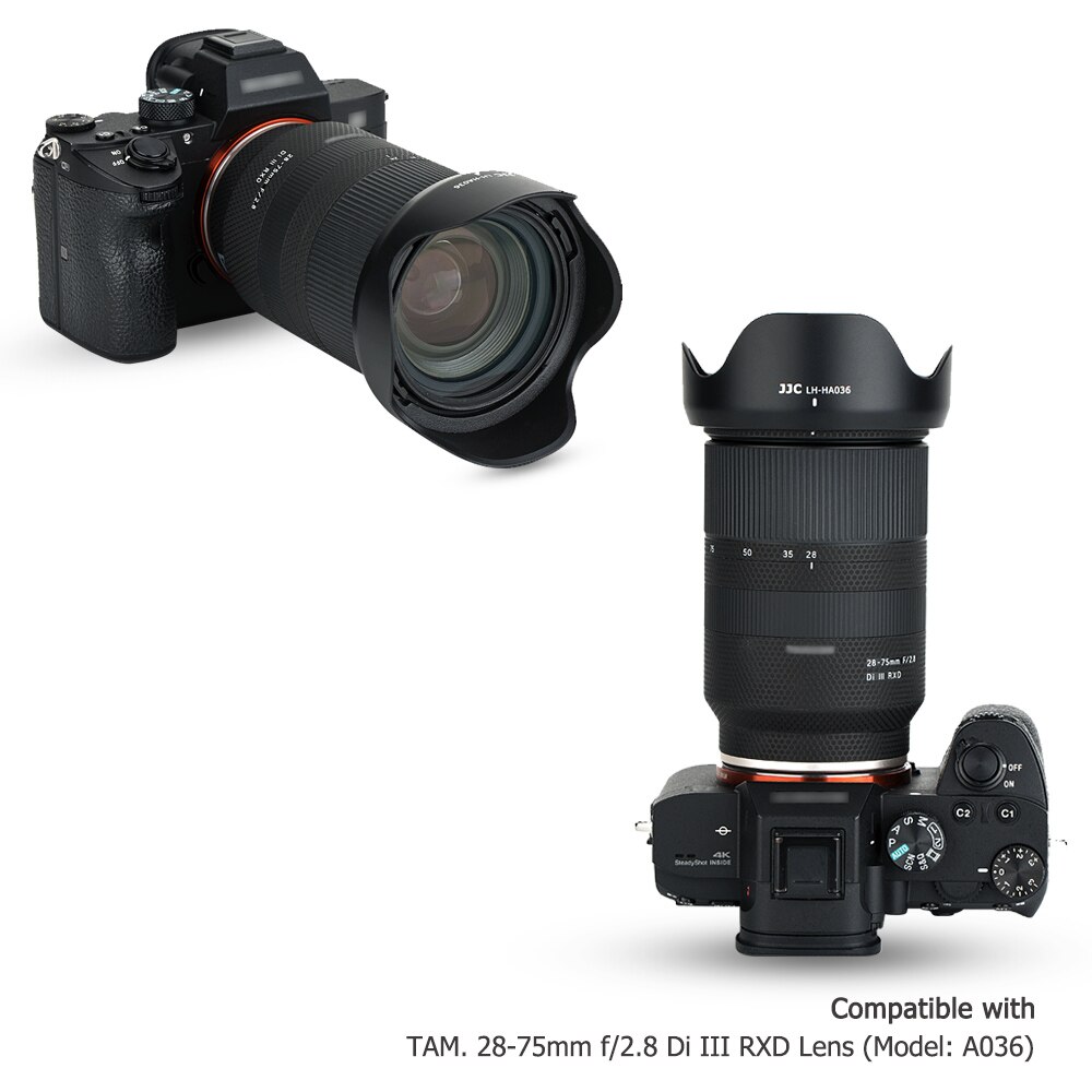 JJC Reversible Petal Style Bayonet Lens Hood for Tamron 28-75mm f/2.8 Di III RXD Lens A036 Model Replaces Tamron HA036 Lens Hood