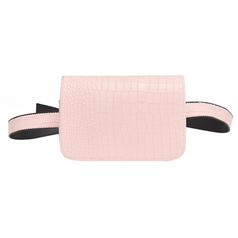 neue Fanny Pack Frauen Taille Gürtel Tasche Krokodil Muster Vintage Taille Taschen Mädchen Bum Pouch Telefon Leder Brust packs: Pink