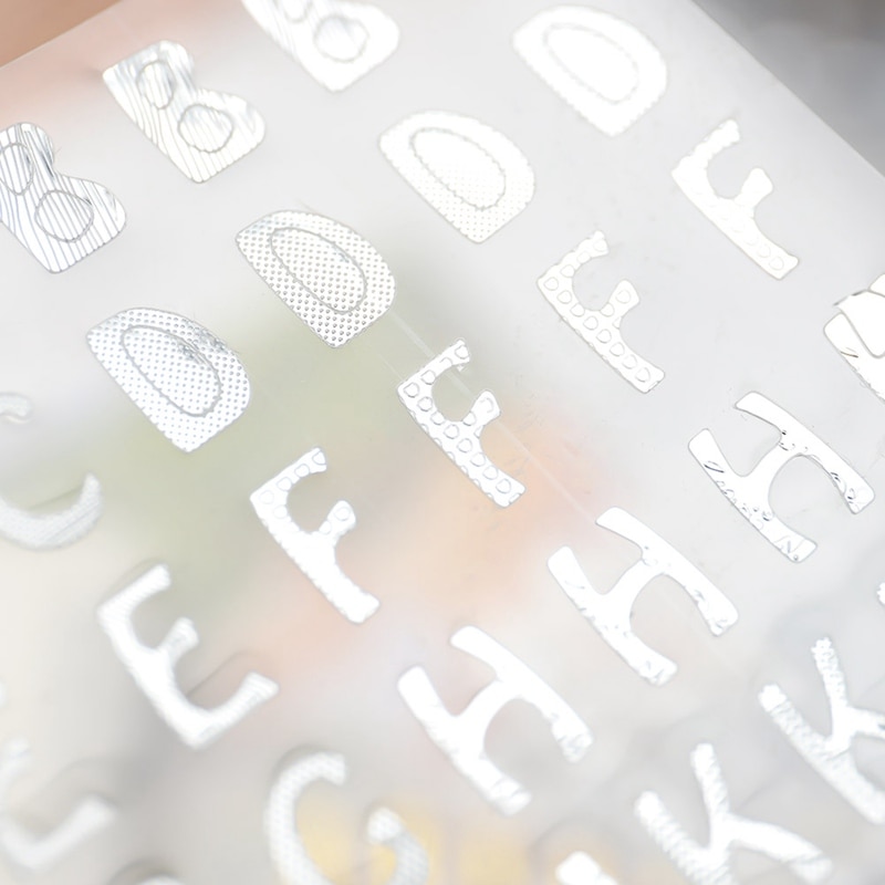 1 st 9.5X17.5 cm Zilver/Goud Digitale Engels Brief Numbers Decoratieve Sticker voor Scrapbooking DIY Ambachten