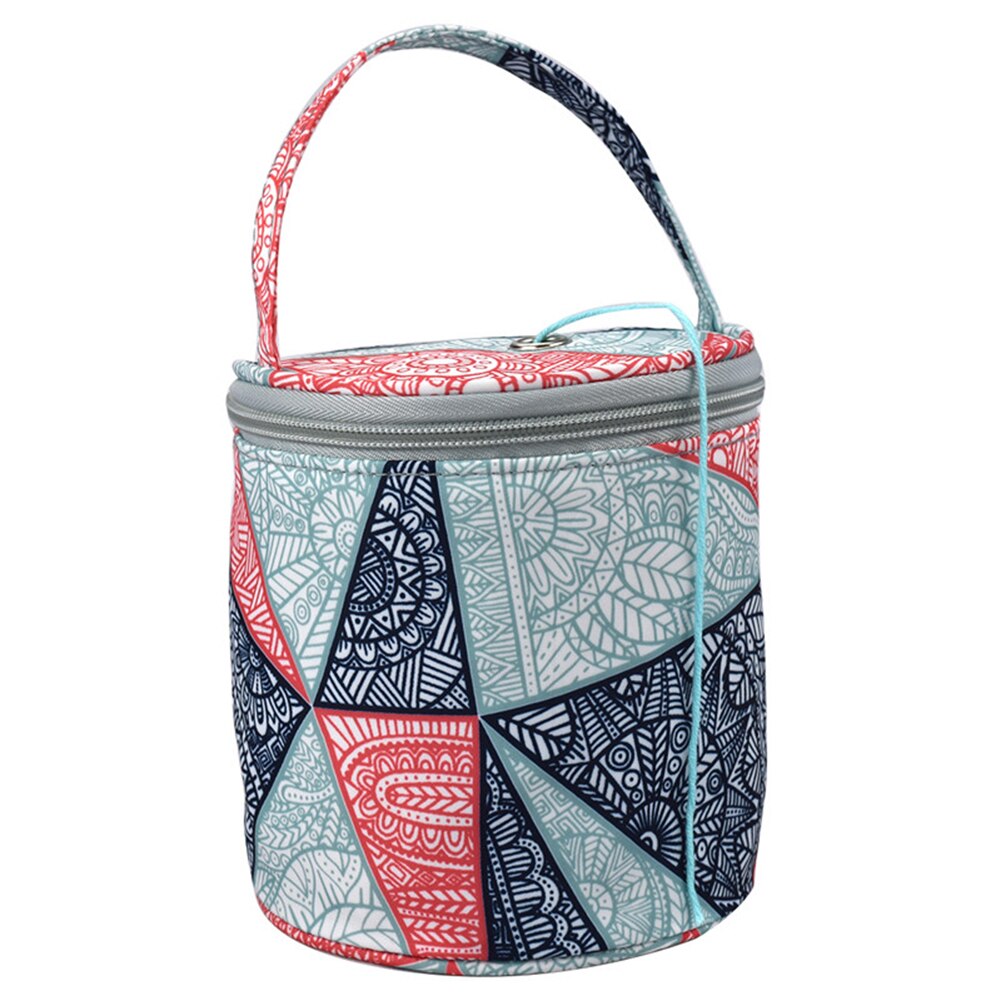 Woolen Yarn Storage Bag Round Knitted Wool Bags Oxford Cloth Leaf Print DIY Knitting Sewing Kit Sewing Tools Accessories: 6