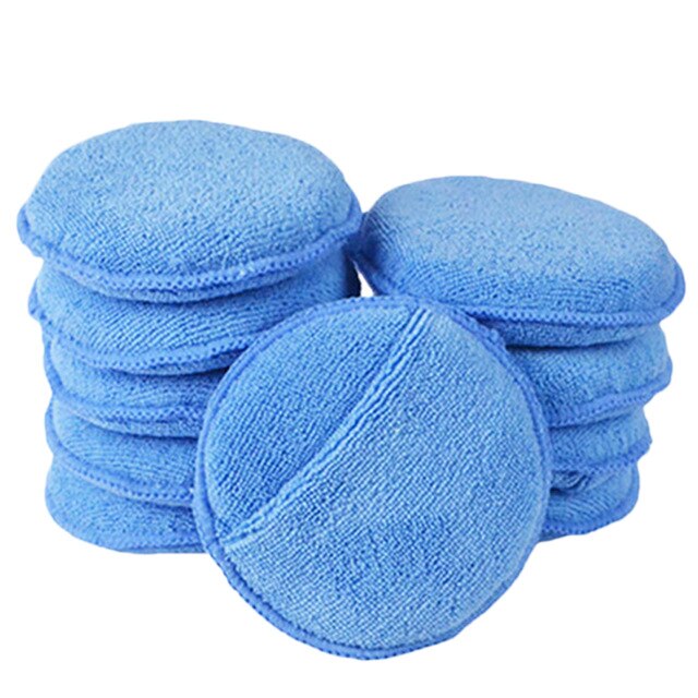 5Inch Microfiber Wax Applicator Pad Diameter Ultra Zacht Microfiber Met Vinger Pocket Auto Polish Wax Breng Remover Buff Pads: 10Pcs