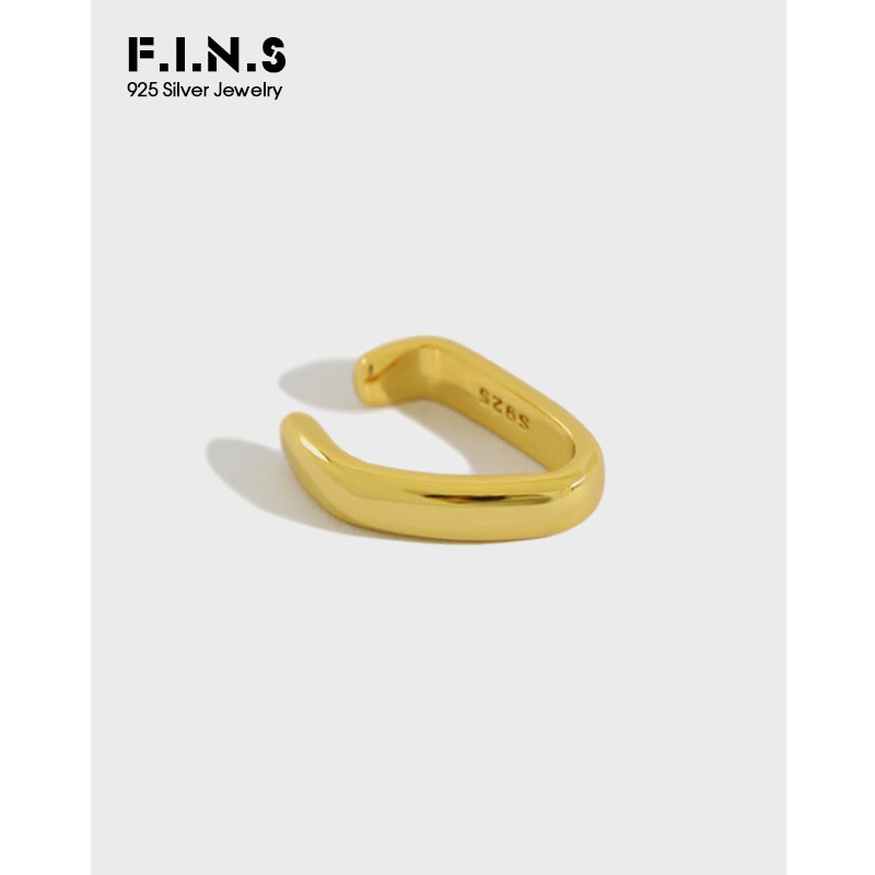 F.I.N.S 1pcs Korean S925 Sterling Silver Ear Buckle INS Minimalist Ear Clip without Piercing Stackable Ear Cuffs Fine Jewelry