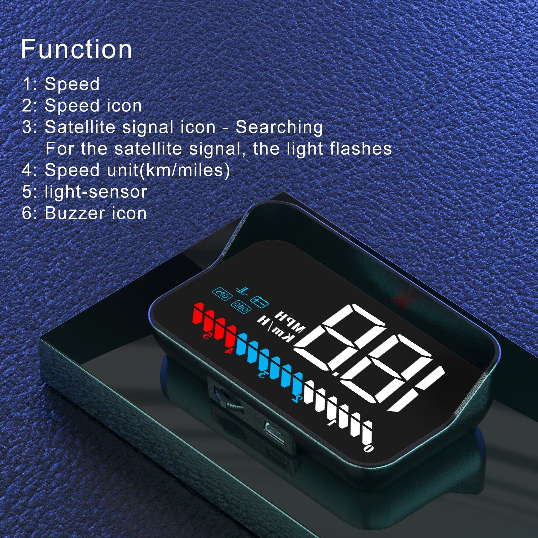 OBD HUD M7 HUD Head-up Display OBD2 Speedometer Projector GPS Dual System For All Cars On the Windshield Electronics Accessories