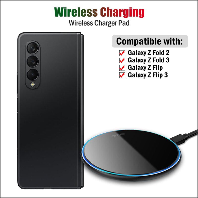 Qi 10W Fast Wireless Charging for Samsung Galaxy Z Fold3 Fold2 Phone Wireless Charger Pad for Samsung Galaxy Z Flip 3 Fold 3 2