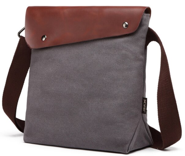 Enkel stil herre stof plus læder dokumentmappe herre all-match skulder arbejdstaske studerende college laptop tasker bolso hombre  d809: Farve 3