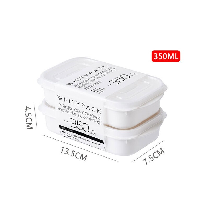 Fiambrera para horno microondas, contenedor de alimentos, caja blanca libre de BAP con tapa esmerilada, material sanitario, contenedor de almacenamiento de alimentos: 350ml