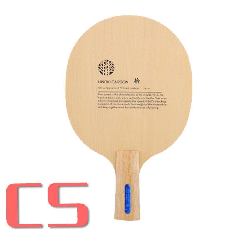 SANWEI HC6S Hinoki hoja de tenis de mesa de carbono/hoja de ping pong/bate de tenis de mesa: penhold short CS