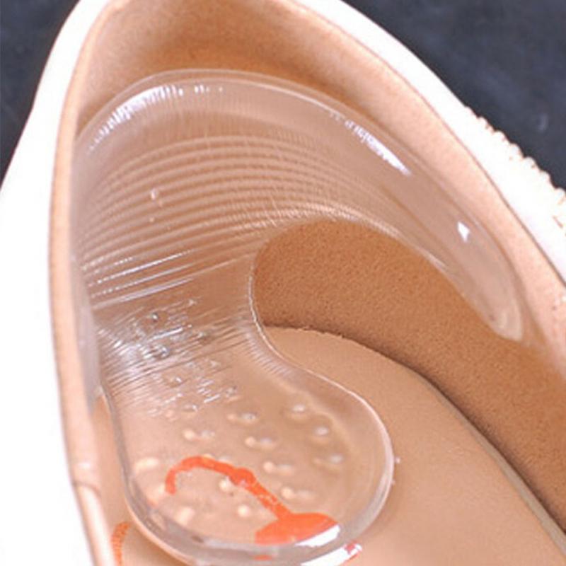 Een Paar Hak Liners Zachte Siliconen T-Vormige Voedsel Schoenen Sticker Antislip Transparant Onzichtbare Schoenen Onderdelen