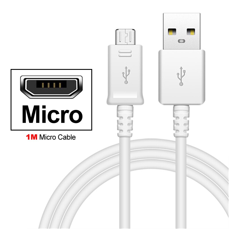 Cargador rápido para Huawei Honor 6A 7 7X 8 Pro 9 V9 Mini 10 P Smart Y5 Y6 NOVA joven P30 P40 3,1 tipo-C USB Cable: 1m Micro Cable