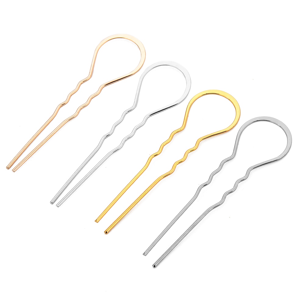 5 Pcs 3X10.5 Cm Metalen U-Vorm Golvend Haar Vork Pin Haarspeld Slide Bun Holder Stok Barette cheveux Chignon Lange Haaraccessoires