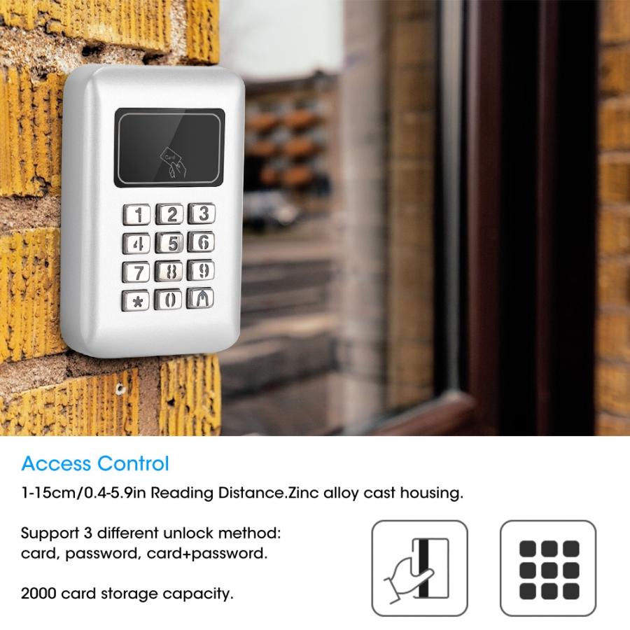 Smart Metal Access Control Password + ID Card Backlit Button for Home Office Entry System