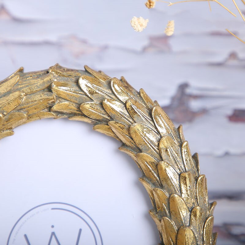 6 Inch Golden Silver Oval Photo Frame Resin Home Table Pendant Decoration Modern Simple Portrait Picture Frame