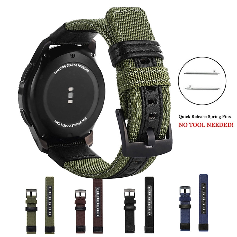 Correa de Nylon para Xiaomi Huami Amazfit Stratos 2 ritmo inteligente reloj banda 22MM correa para Samsung Gear S3/Huawei Watch GT activo
