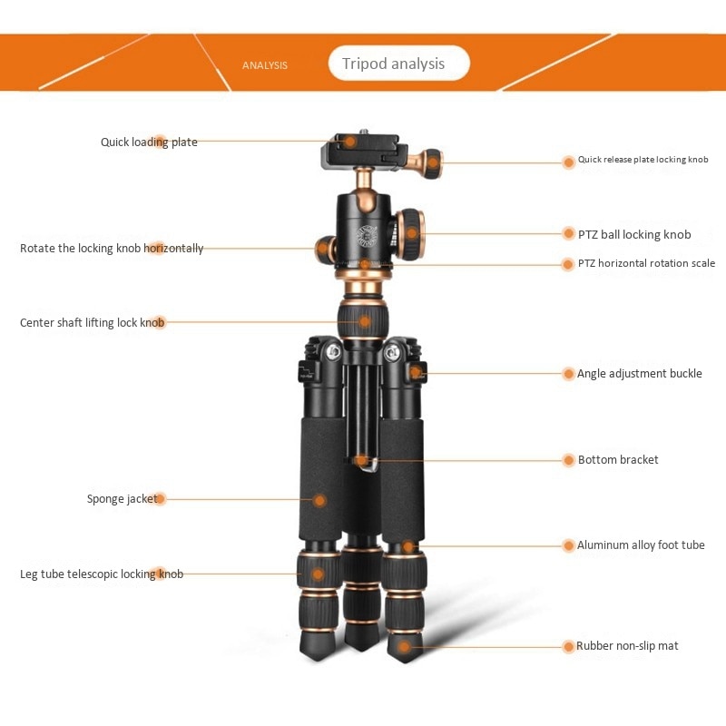 Portable Desktop Mini Tripod with Ball Head Quick Release Plate for SLR DSLR Digital Camera Smartphone Video Camcorder