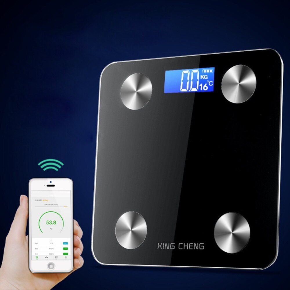 Body Fat Scale Smart Digital Bathroom Wireless Weight Scale Body Composition Analyzer without Battery (Black): Black