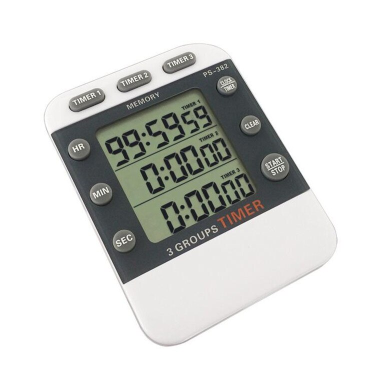 Kitchen Timer Sports Exercise Reminder 99 Hours 12 / 24H 3 Groups Magnet Count Up Down Large Display Digital Time Timers Clock