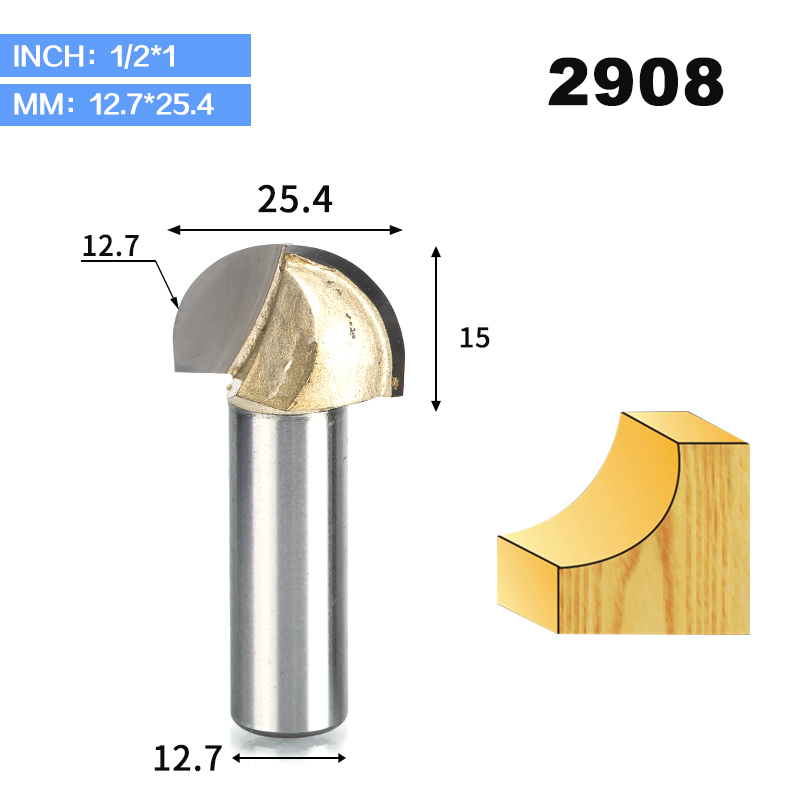 HUHAO 1pcs 6/8mm Shank Double Edging Router Bits for Wood Cove Box Bit CNC Milling Cutter Carbide Woodworking Tools: 2908