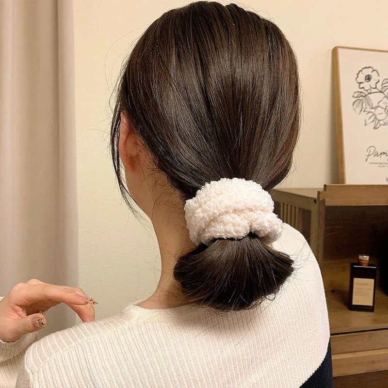 7/21 unids/set de coleteros para el cabello para mujer, banda para el cabello sólida de felpa para niñas, coleteros, bandas de goma, lazos para el cabello, accesorios para el cabello