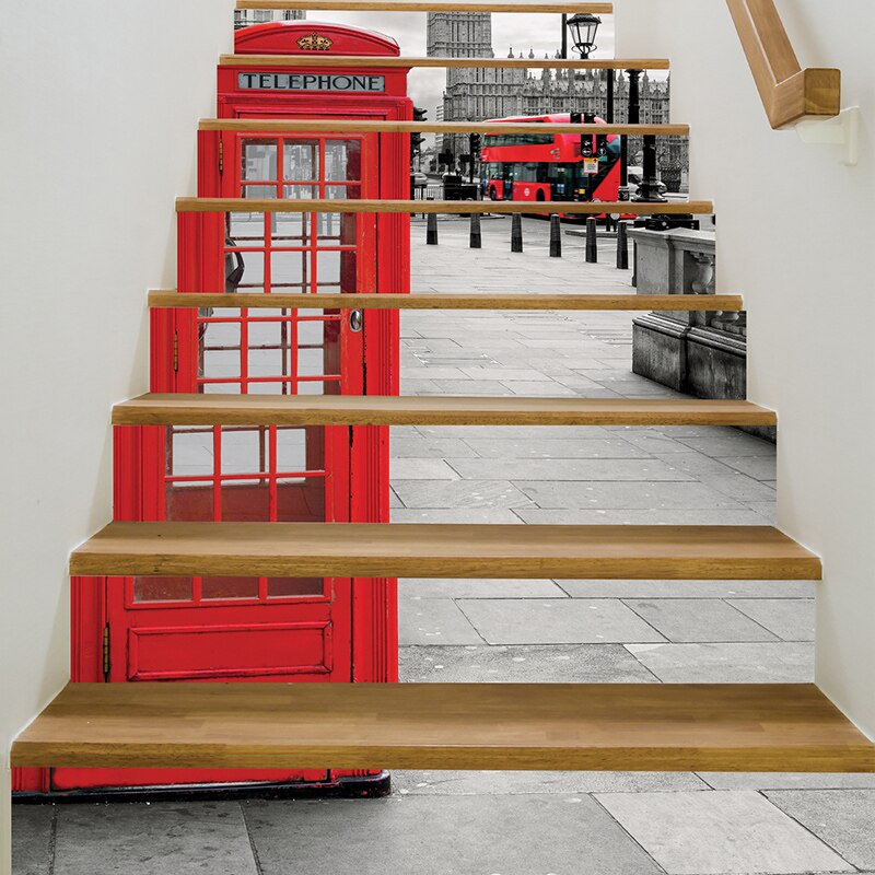 8 sztuk/zestaw DIY 3D naklejki na schody wodoodporny wymienny wzór krajobrazu samoprzylepne naklejki na schody robić dekoracji wnętrz E2S