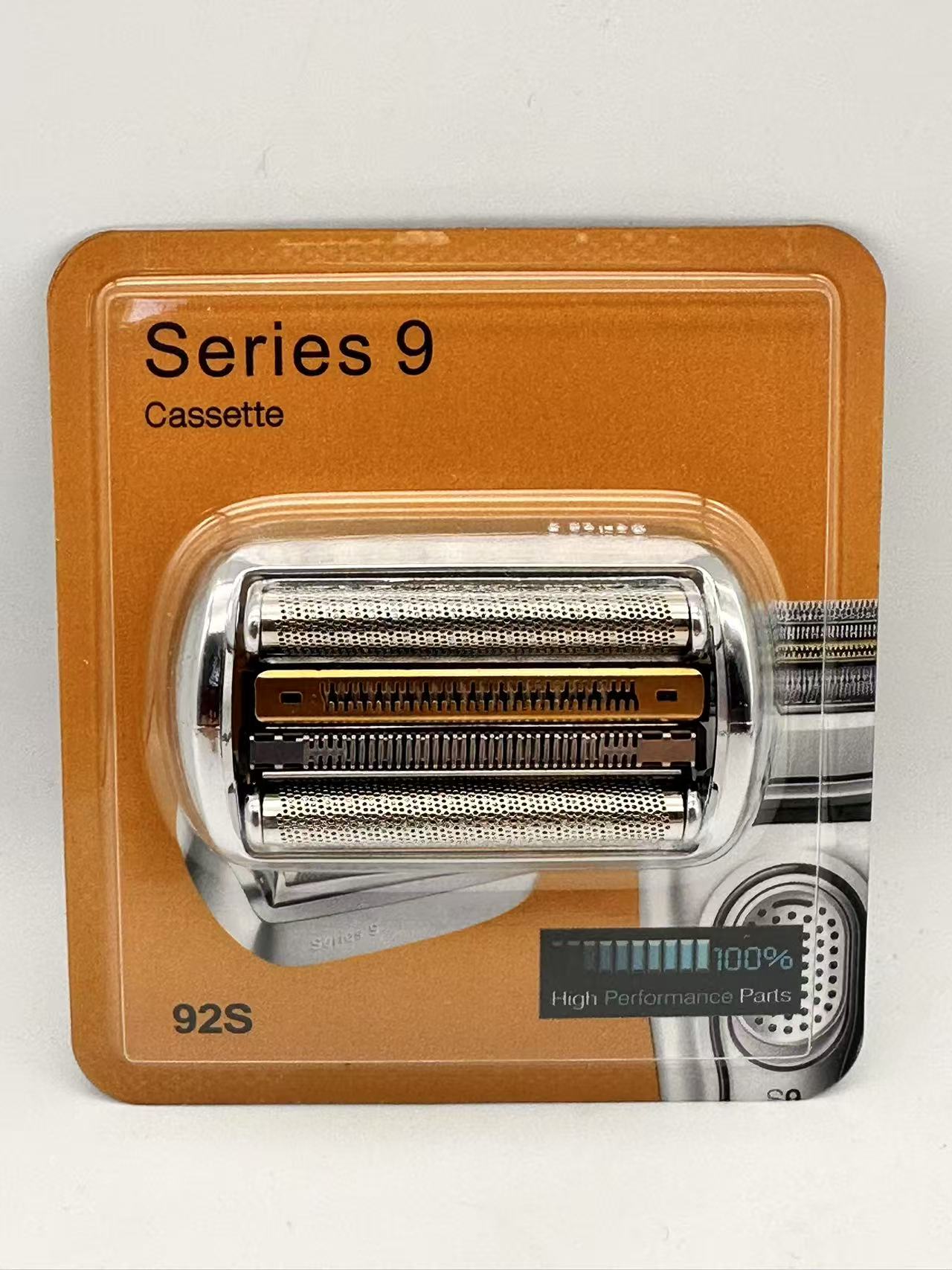 Geeignet für BRAUN Elektrorasierer S9 94MPRO 92S 92B Schneidkopf 9 Serie Klinge Mesh Montage Messer Mesh Rasierer Zubehör: Silber