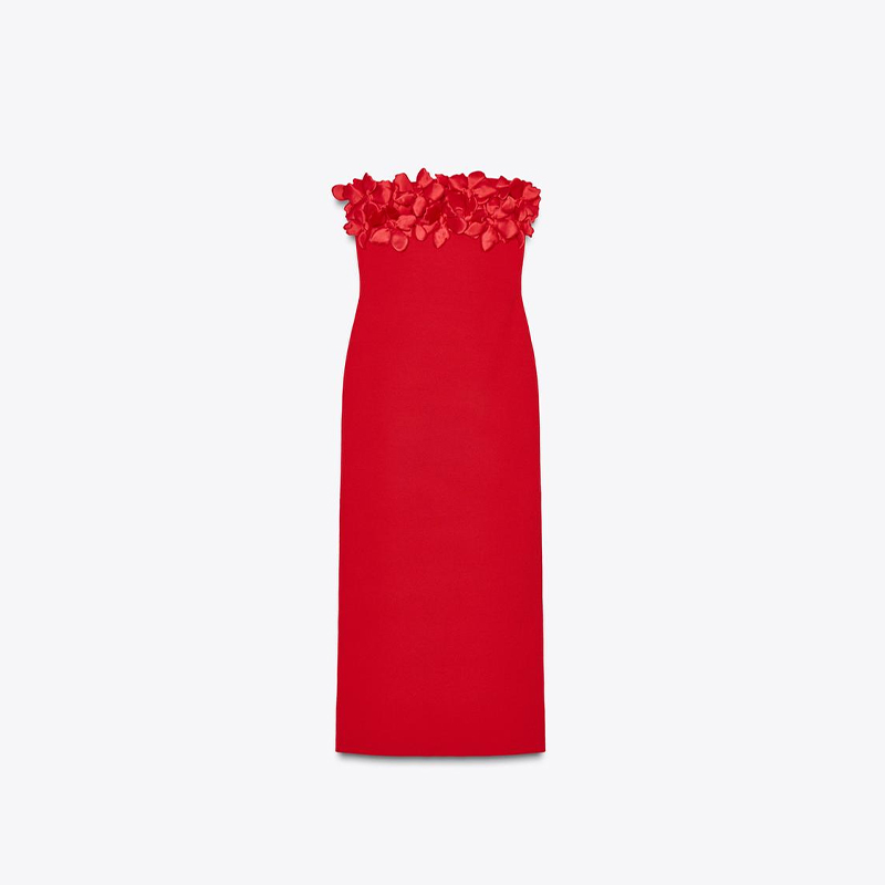 Strapless 3D Bloem Vrouwen Jurk Off Schouder Sexy Backless Slim Fit Satijn Effen Kleur Jurk Gewaden Elegante Wrap Hip Lange Jurken: S