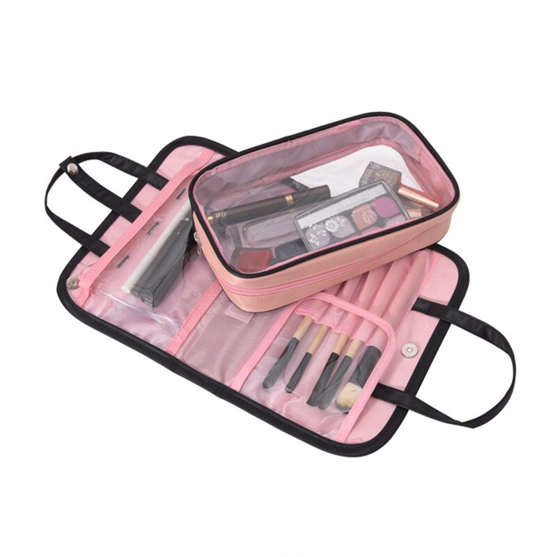 Leuke 2 In1 Cosmetische Tas Waterdichte Pvc Make Borstel Tas Vrouwen Reizen Beauty Pouch Make Up Organizer Make Gevallen Schoonheid tassen