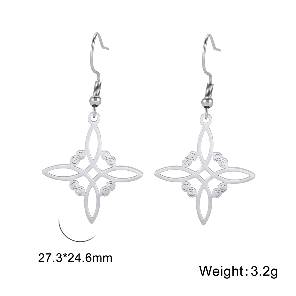 Dadapara stregoneria orecchini con nodo strega irlandese Celtics nodo Wicca simbolo orecchini pendenti gioielli con geometria Vintage ▾ in acciaio inossidabile: Stampigliatura