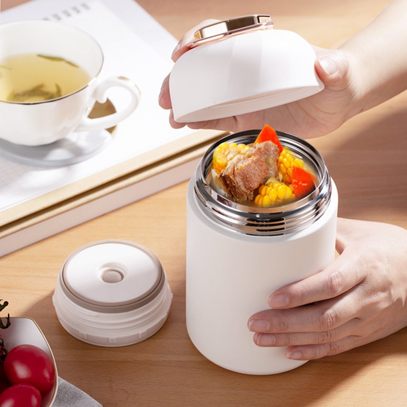 Vacuum Insulated Lunch Container Food Flask Stainless Steel Insulated Food Jar Food Containers 600Ml Food Jar: Burgundy