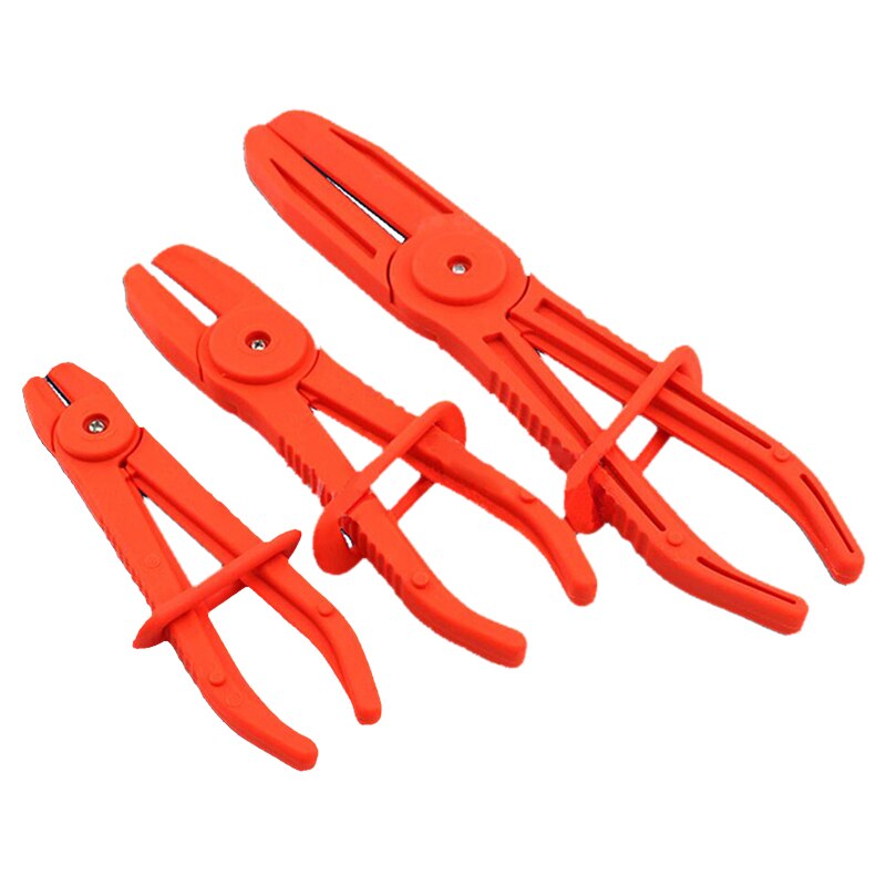 3pcs Brake Fuel Water Line Clamps Nylon Hose Tube Clamp Tool Set Pinch-Off Pliers Kit Red Car Auto Tools Hands Free