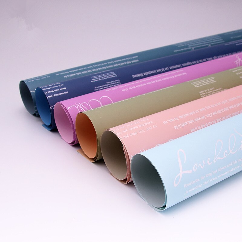 20 stücke Englisch Buchstaben Gemusterten Dekorativen Papier Wasserdicht Verpackung Papier Einfarbig Koreanische Blume Packpapier