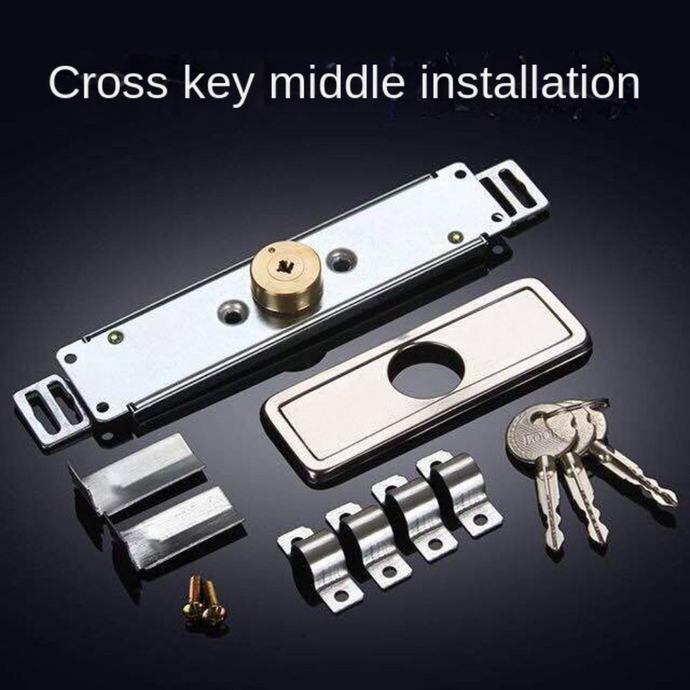 Alloy Roller Shutter Door Lock with Key Middle Bottom Roll Gate Lock Cross Shaped Thicken Anti-theft Locks Garage: Yellow