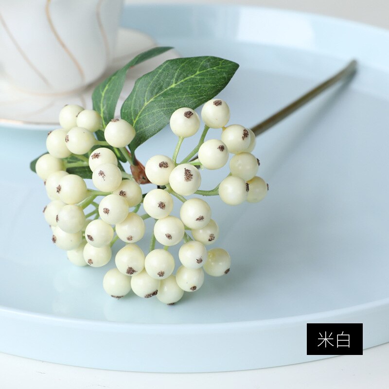 Conjunto de flores artificiales, set de 5 unids/set de racimos de frutas pequeñas para decoración de habitación, accesorios de arreglos florales de Navidad, bayas artificiales: 2