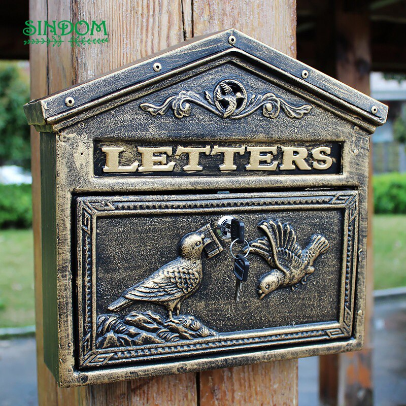 Decorative Mailbox Cast Aluminium Outdoor Mailboxes for Apartment