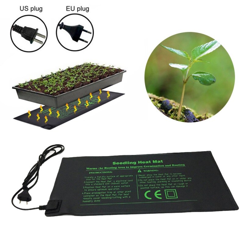 Seedling Heating Mat 50x25cm Waterproof Plant Seed Germination Propagation Clone Starter Pad US/EU Garden Supplies 1 Pc