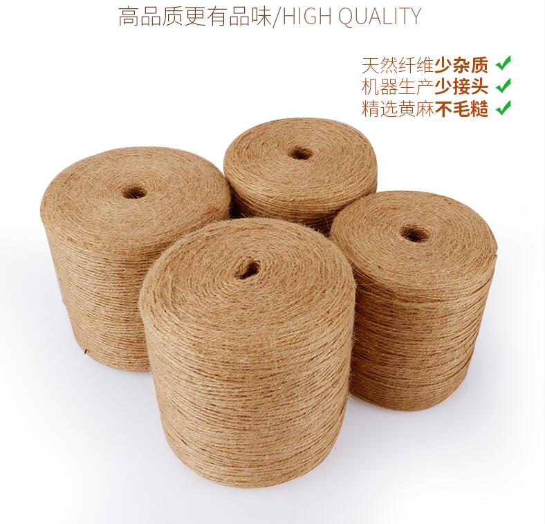 10M 50M 200M 400M Hennep Jute Cord Diy/Decoratieve Handgemaakte Twisted Touw Accessoire Voor Papier crafting Verpakking Doos Lijn