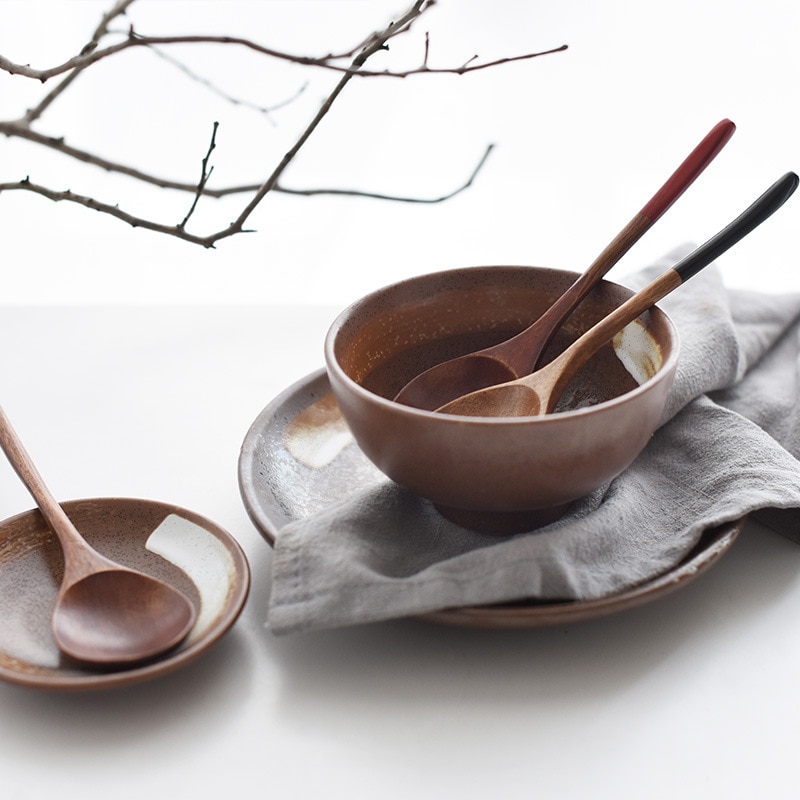 Japansk suppe ris ske lang håndtag træske massiv mælk te omrøring scoop hjem bordservice køkkenredskaber værktøj