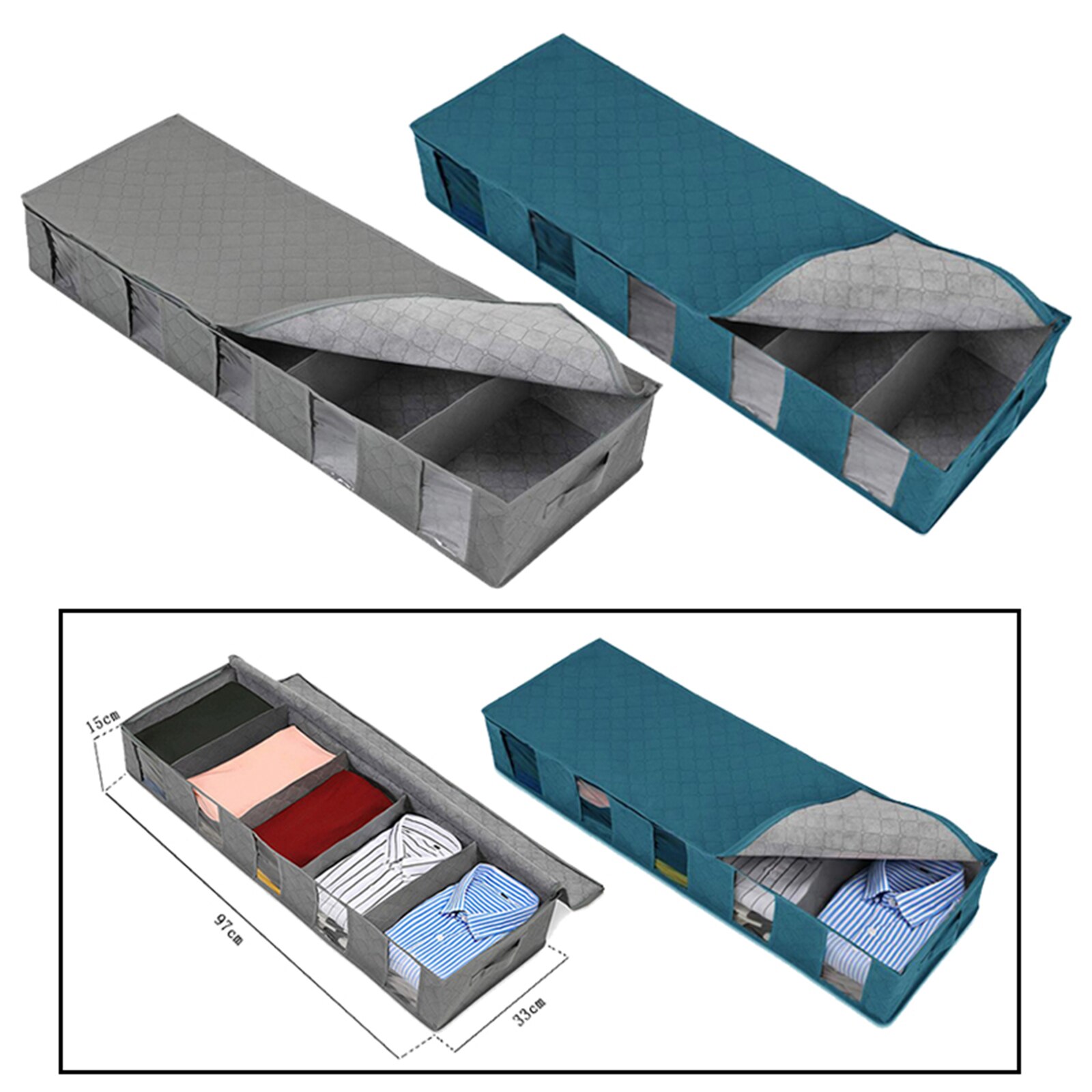 Foldable Under Bed Storage Bag Box Clothes Shoes Tidy Organizer for Dorm