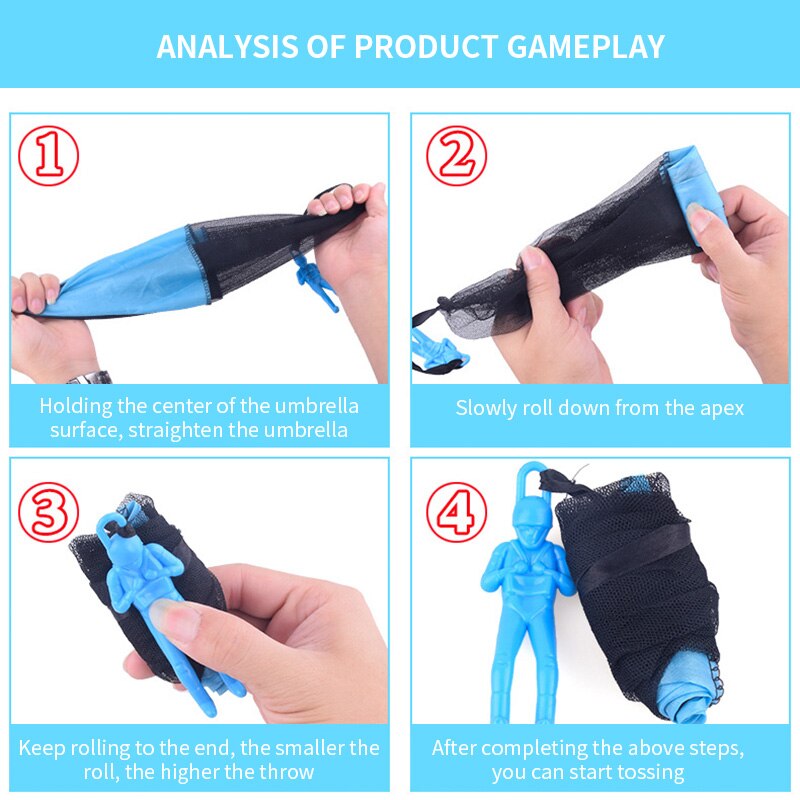 Hand Throwing Mini Soldier Parachute Funny Toy Kid Outdoor Game Play Educational Toys Fly Parachute Sport for Children Toy