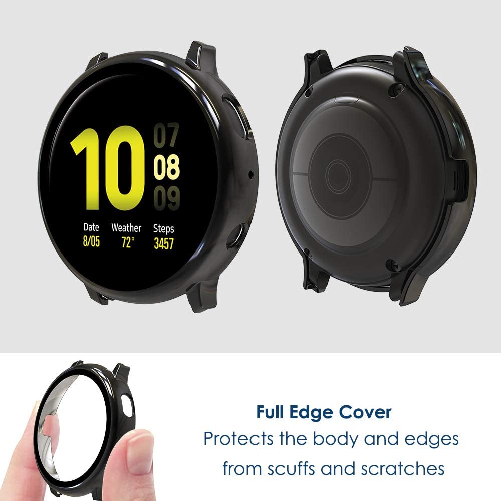 for samsung galaxy watch active 2 case 44mm 40mm with Tempered Glass Screen Protector film Full Protective Hard Cover Bumper