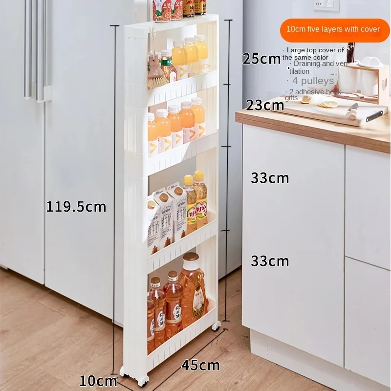 Organizador de baño en capas, estante estrecho para cocina, caja de almacenamiento, armario lateral, ahorro de espacio, estante móvil