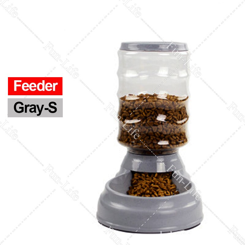 Automatische drinkbakken voor huisdieren, katten en honden, 3.8l voerbakken, drinkbakken voor huisdieren, voerbak voor huisdieren, waterbak voor huisdieren, automatische drinkbakken voor honden: Grijze-feeder-s