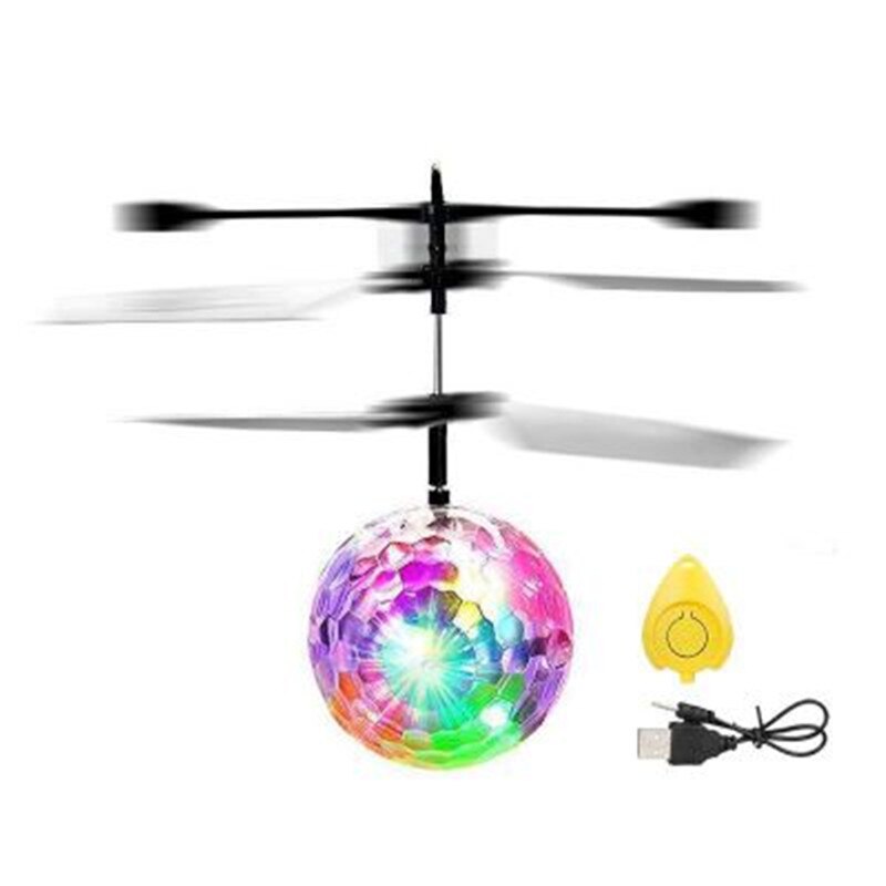 Bambini RC Flying Ball Led palline di volo luminose aerei elettronici a infrarossi giocattoli telecomandati per bambini che rilevano elicottero: With Control